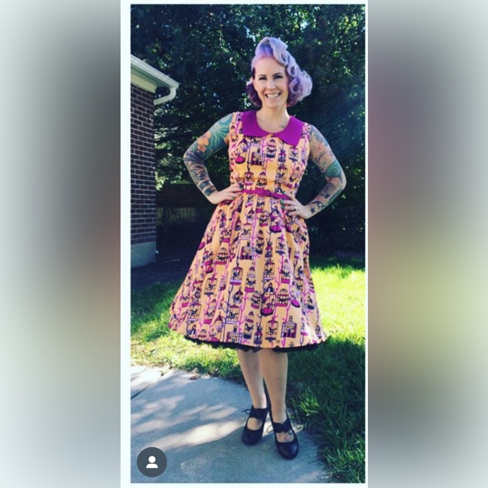 Pinup couture bird cage dress